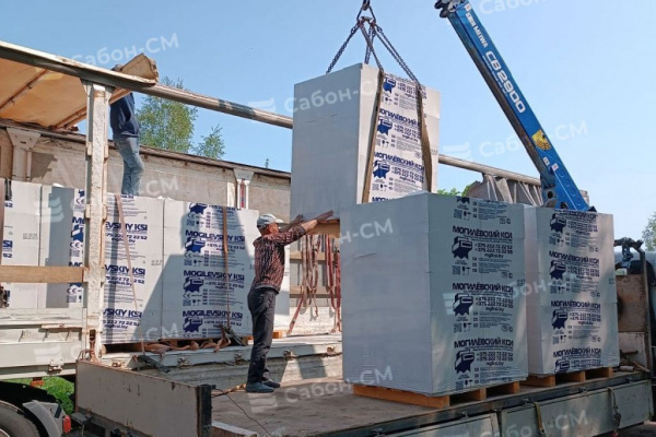 Газосиликатные блоки Могилевский КСИ D700 600х100х250 перегородочные